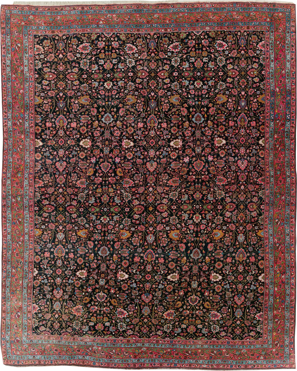 Antique Persian Bidjar Room Size Carpet, No.29425 - Staging