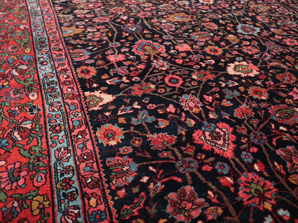 Antique Persian Bidjar Room Size Carpet, No.29425 - Staging