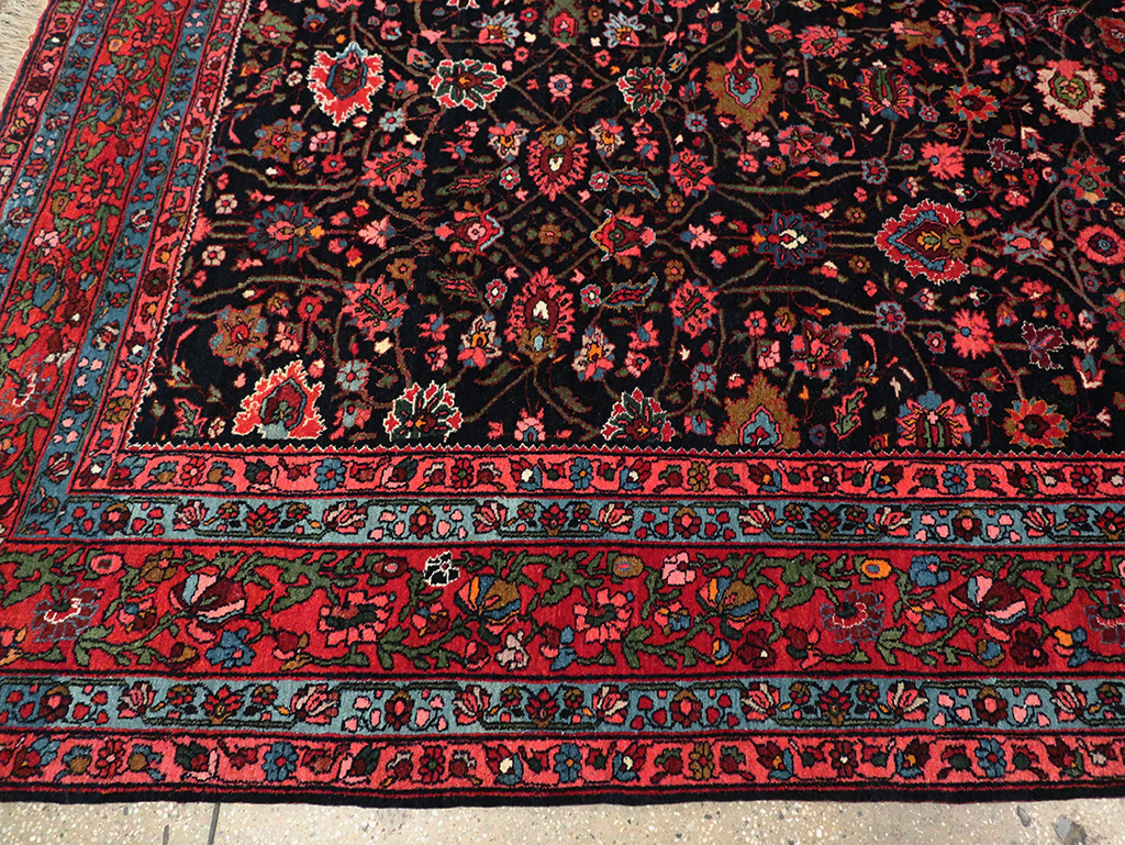 Antique Persian Bidjar Room Size Carpet, No.29425 - Staging