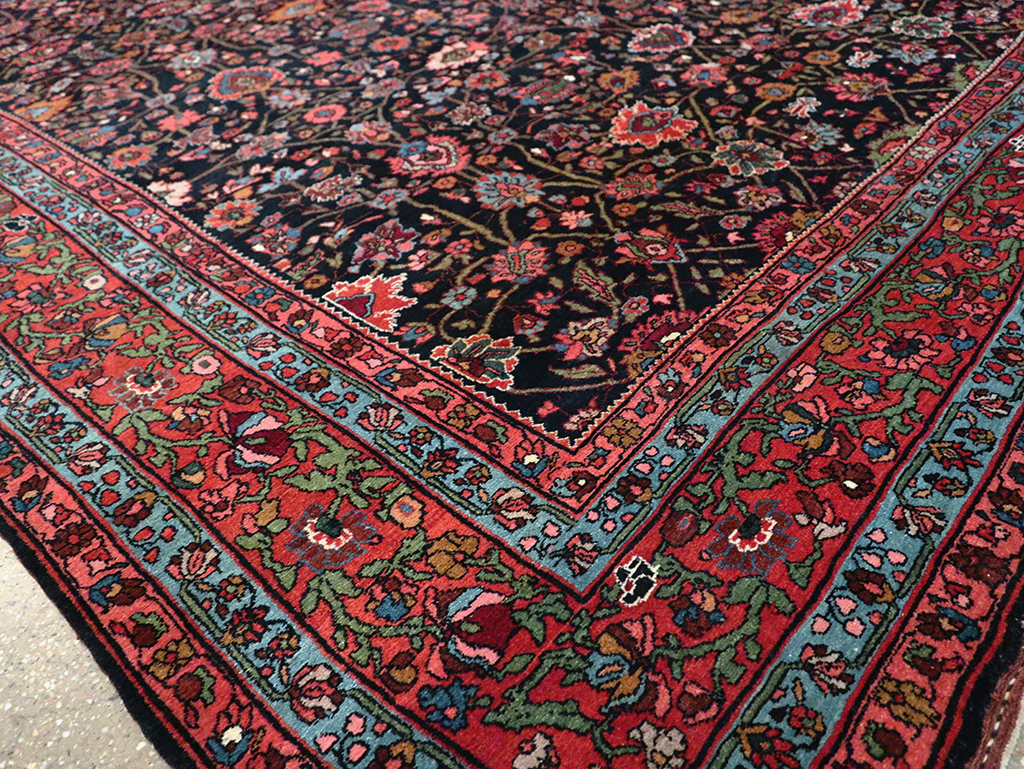 Antique Persian Bidjar Room Size Carpet, No.29425 - Staging