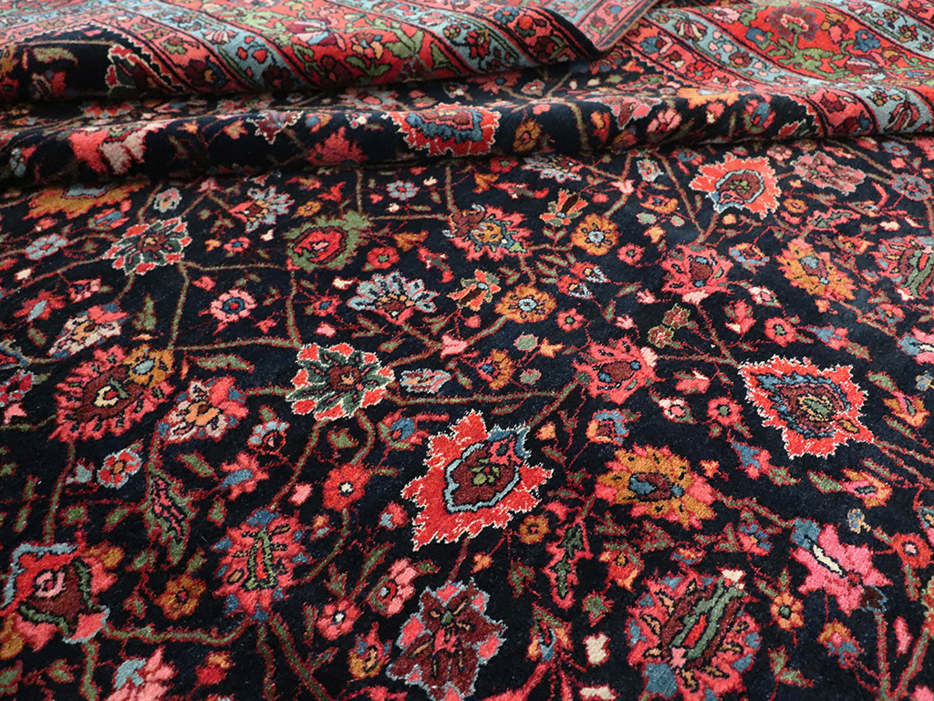 Antique Persian Bidjar Room Size Carpet, No.29425 - Staging