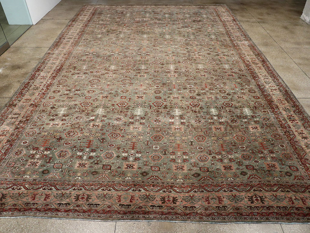 Antique Persian Bidjar Oversize Carpet, No.29430 - Staging