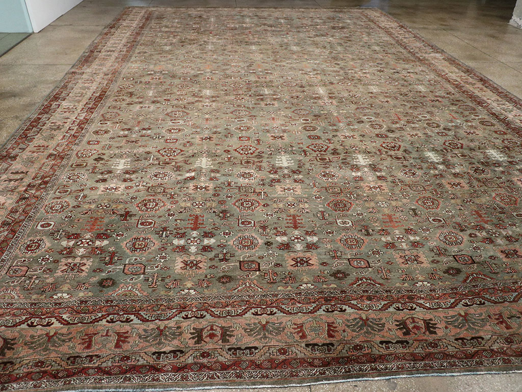 Antique Persian Bidjar Oversize Carpet, No.29430 - Staging