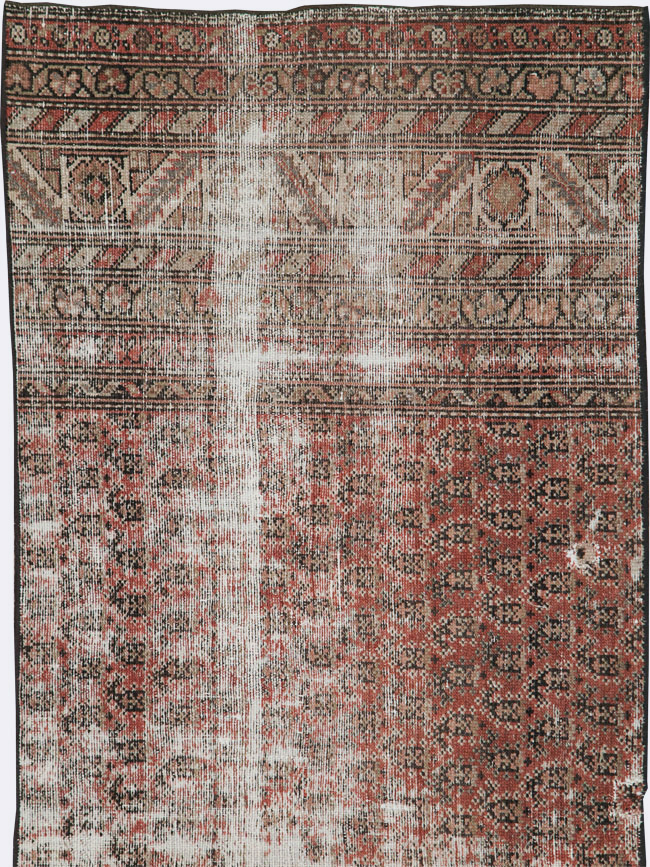 Antique Distressed Persian Malayer Rug, No.29432 - Staging