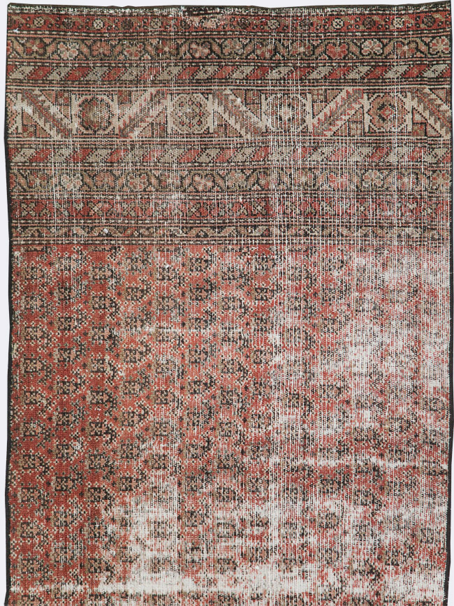 Antique Distressed Persian Malayer Rug, No.29432 - Staging