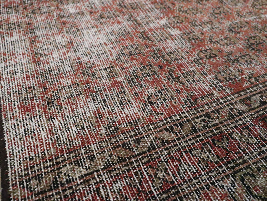 Antique Distressed Persian Malayer Rug, No.29432 - Staging