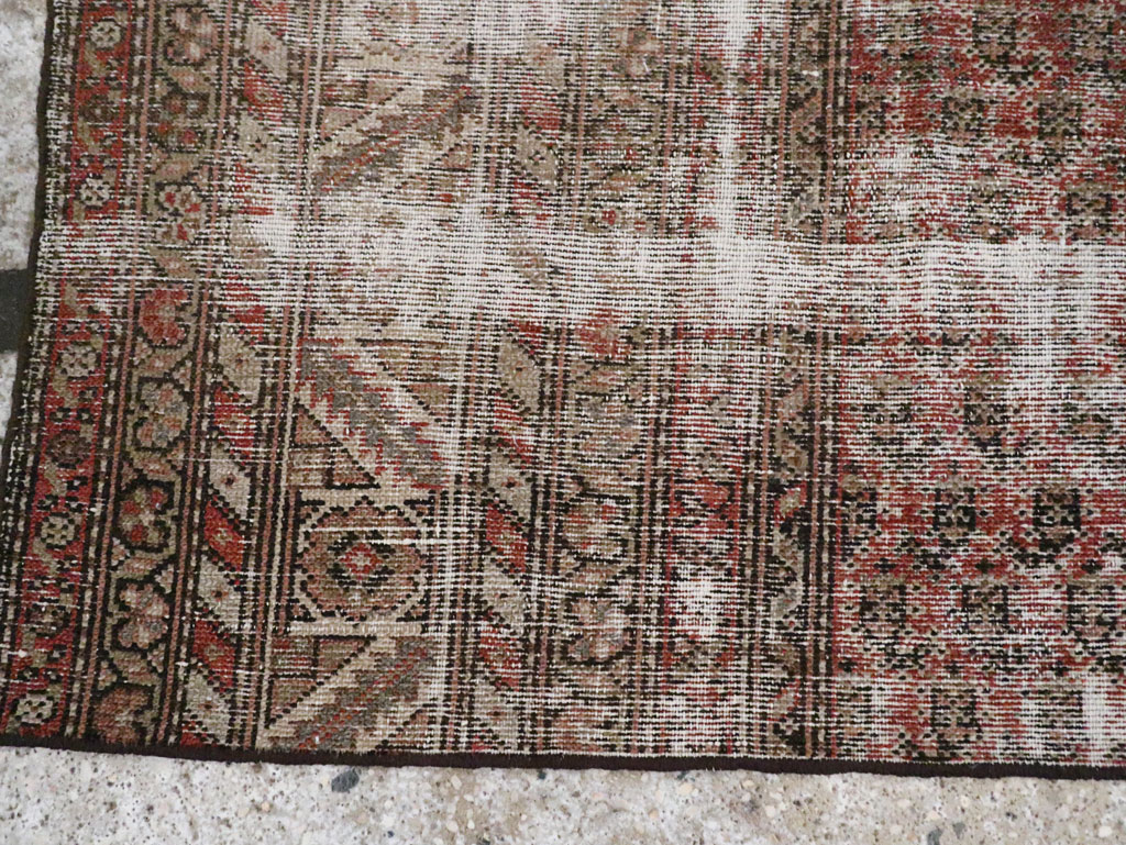 Antique Distressed Persian Malayer Rug, No.29432 - Staging