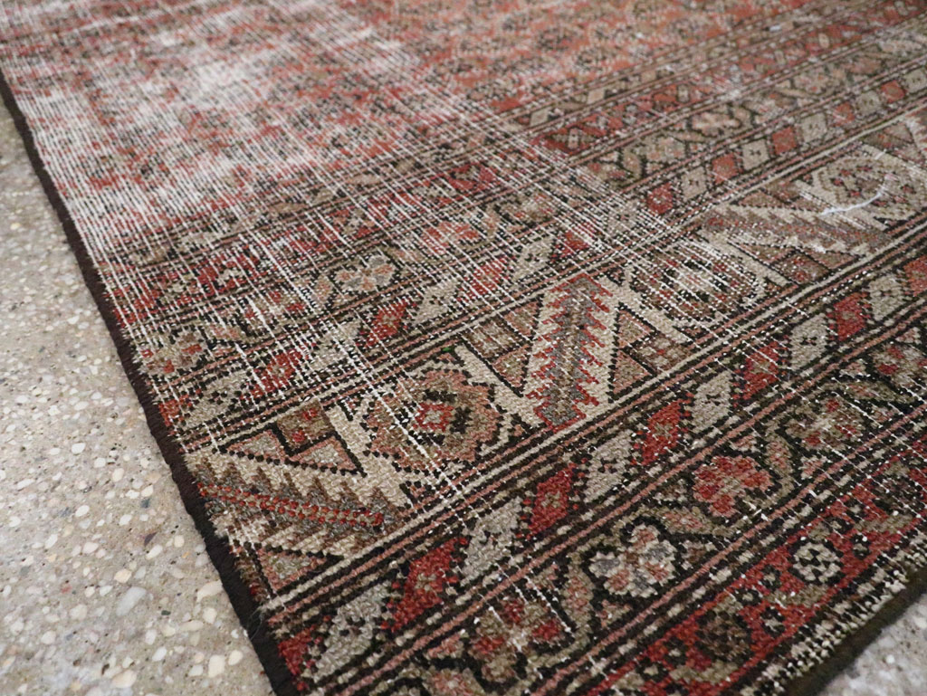 Antique Distressed Persian Malayer Rug, No.29432 - Staging