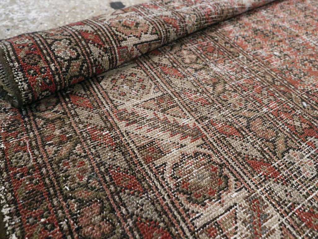 Antique Distressed Persian Malayer Rug, No.29432 - Staging
