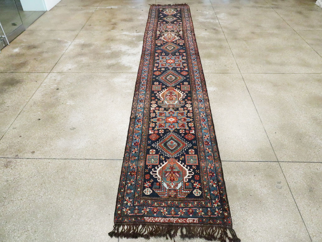 Antique Persian Heriz Runner, No.29434 - Staging