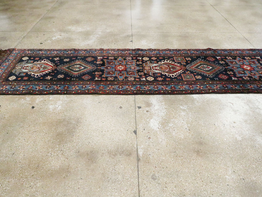 Antique Persian Heriz Runner, No.29434 - Staging