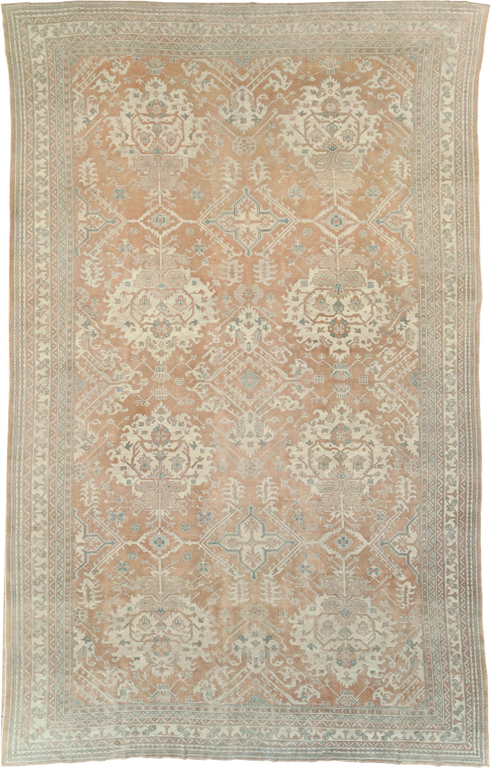 Antique Oushak Carpet, No.29438 - Staging