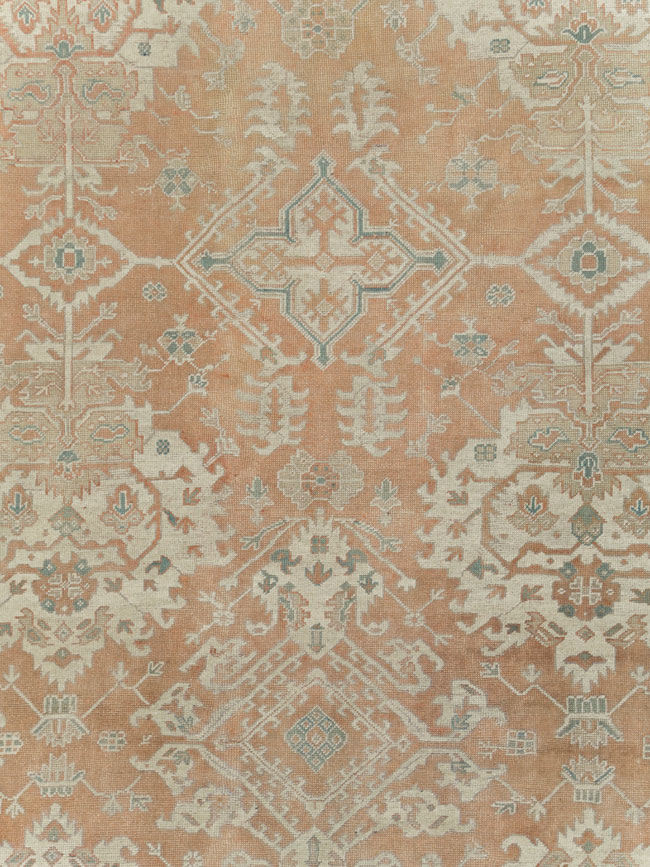 Antique Oushak Carpet, No.29438 - Staging