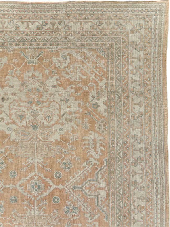 Antique Oushak Carpet, No.29438 - Staging