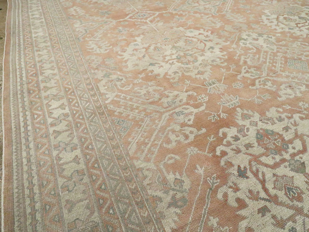 Antique Oushak Carpet, No.29438 - Staging