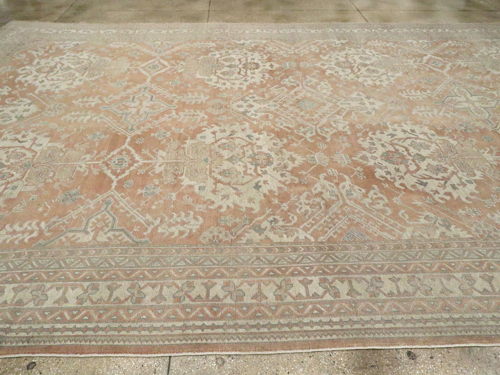 Antique Oushak Carpet, No.29438 - Staging