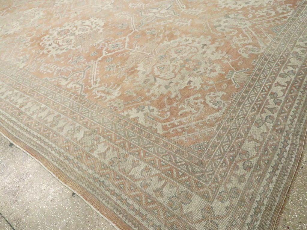 Antique Oushak Carpet, No.29438 - Staging