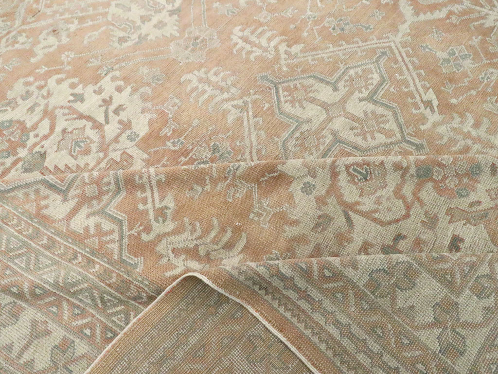 Antique Oushak Carpet, No.29438 - Staging