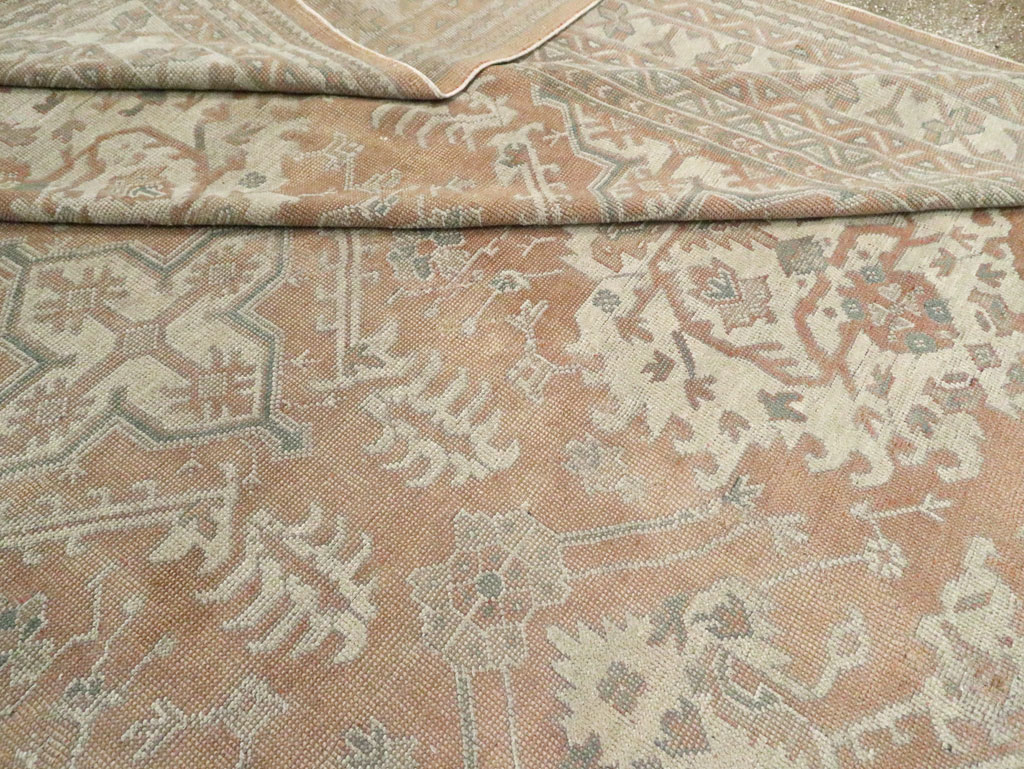 Antique Oushak Carpet, No.29438 - Staging