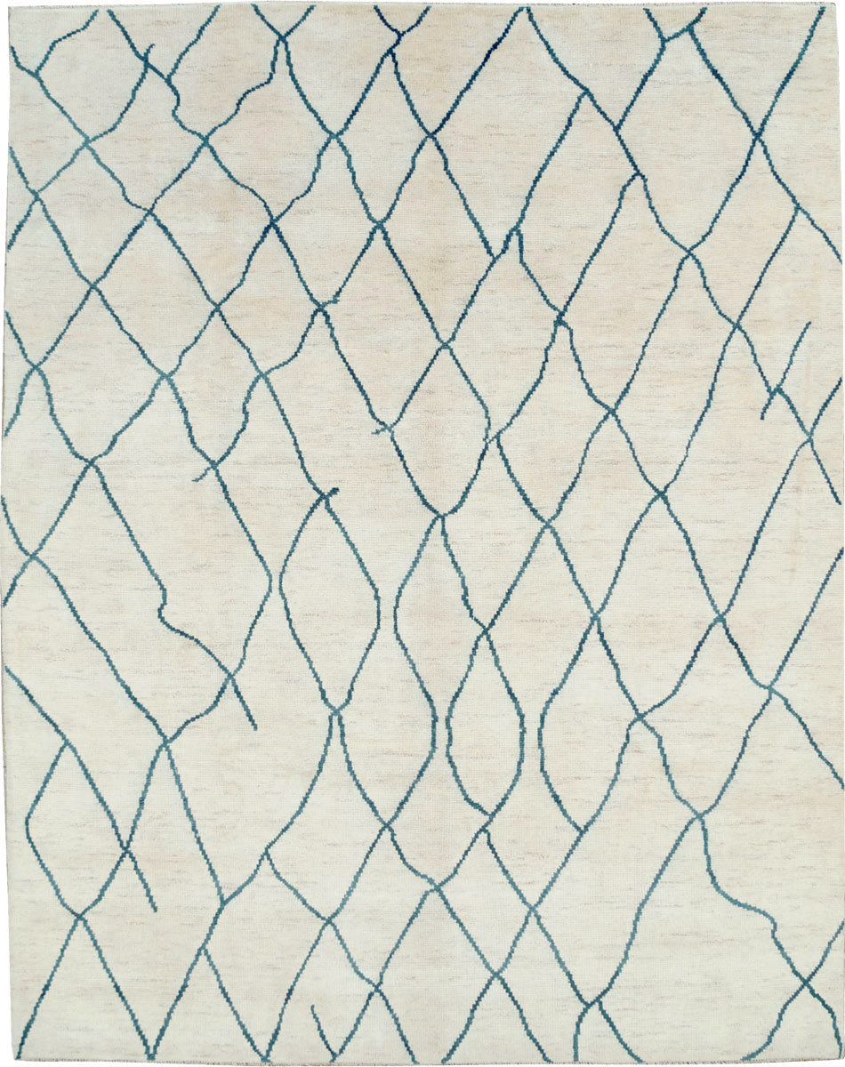Contemporary Moroccan Room Size Carpet, No.29440 - Staging