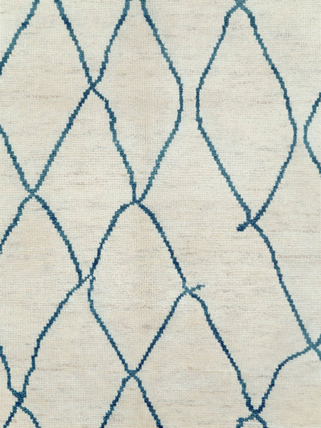 Contemporary Moroccan Room Size Carpet, No.29440 - Staging