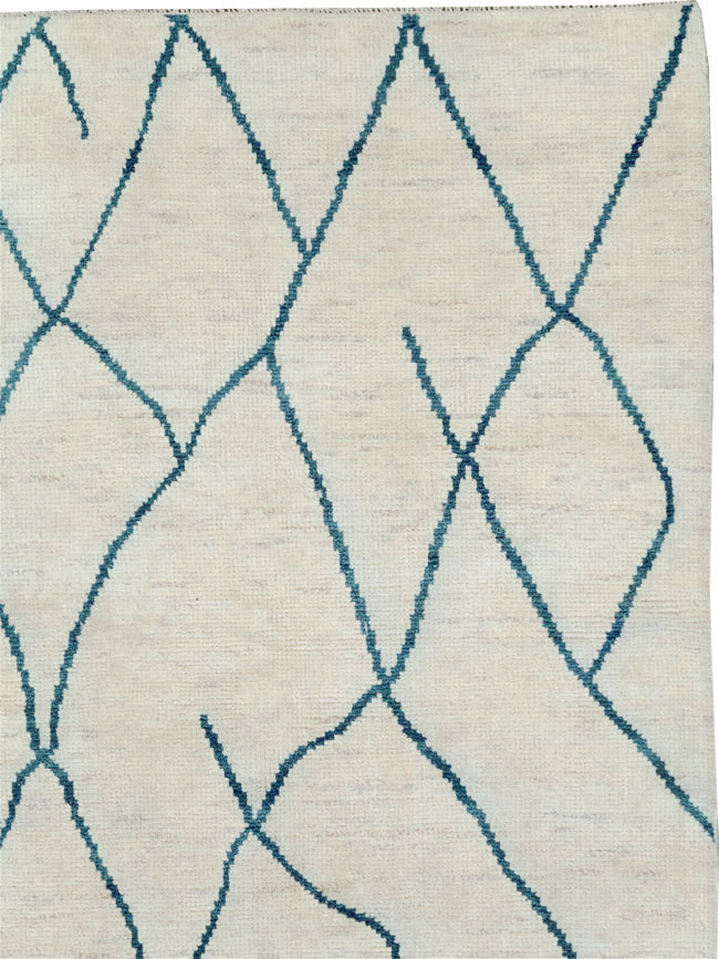 Contemporary Moroccan Room Size Carpet, No.29440 - Staging