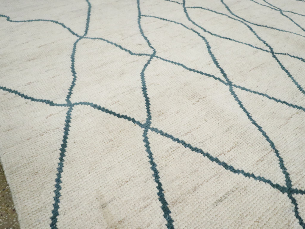 Contemporary Moroccan Room Size Carpet, No.29440 - Staging