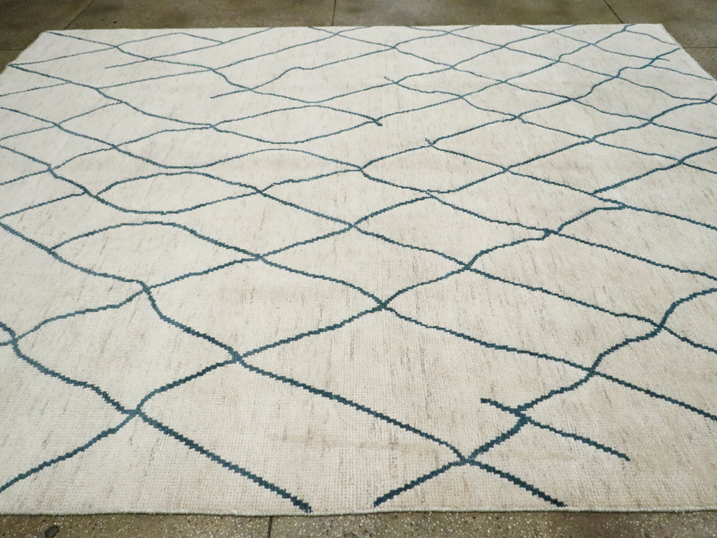 Contemporary Moroccan Room Size Carpet, No.29440 - Staging