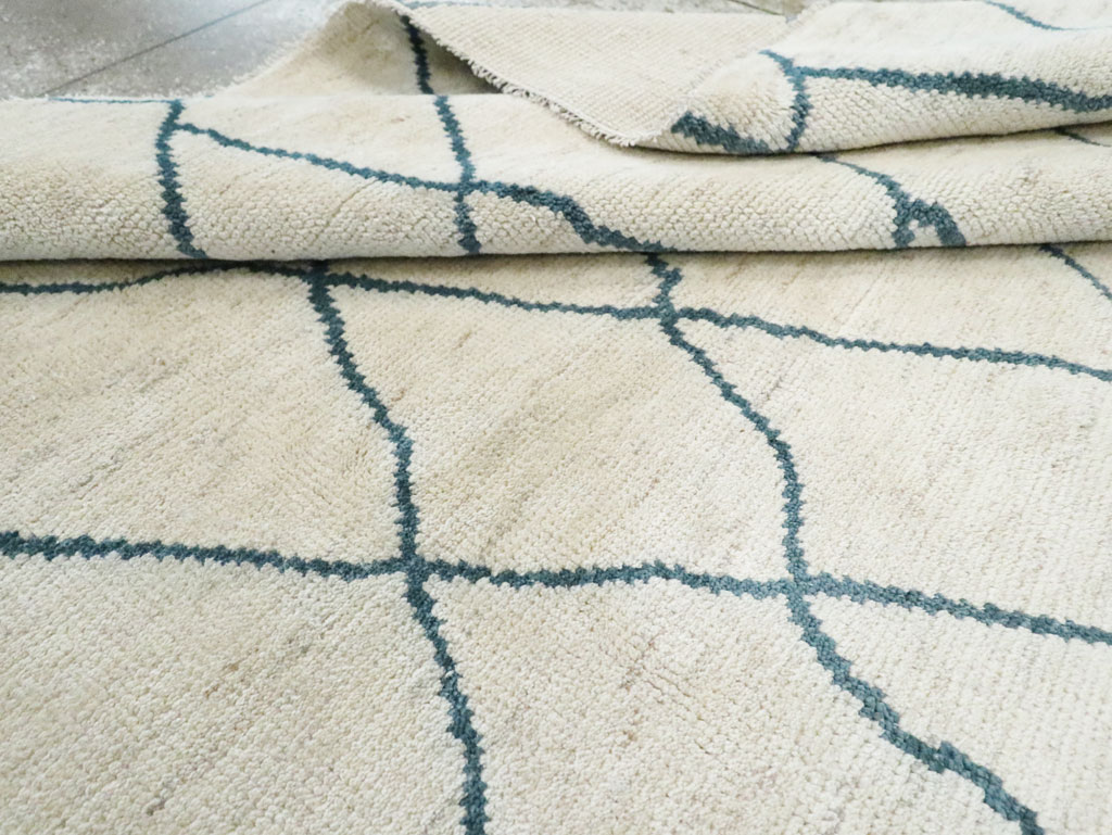 Contemporary Moroccan Room Size Carpet, No.29440 - Staging