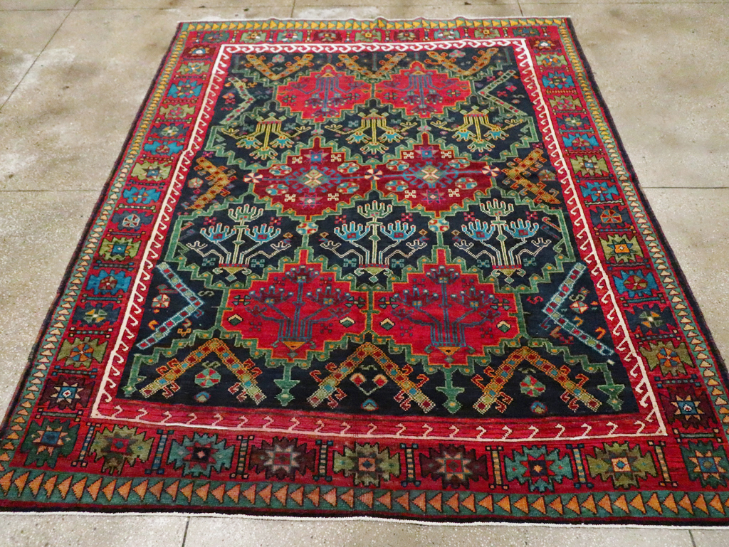 Vintage Persian Ardabil Small Room Size Carpet, No.29446 - Staging