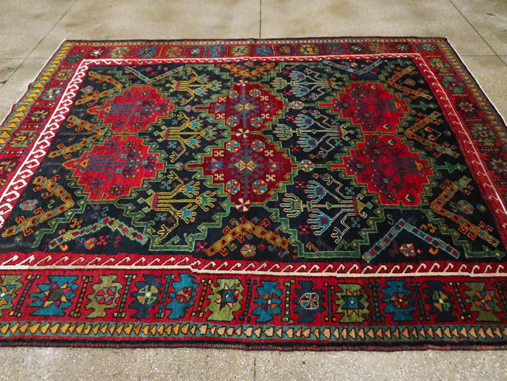 Vintage Persian Ardabil Small Room Size Carpet, No.29446 - Staging