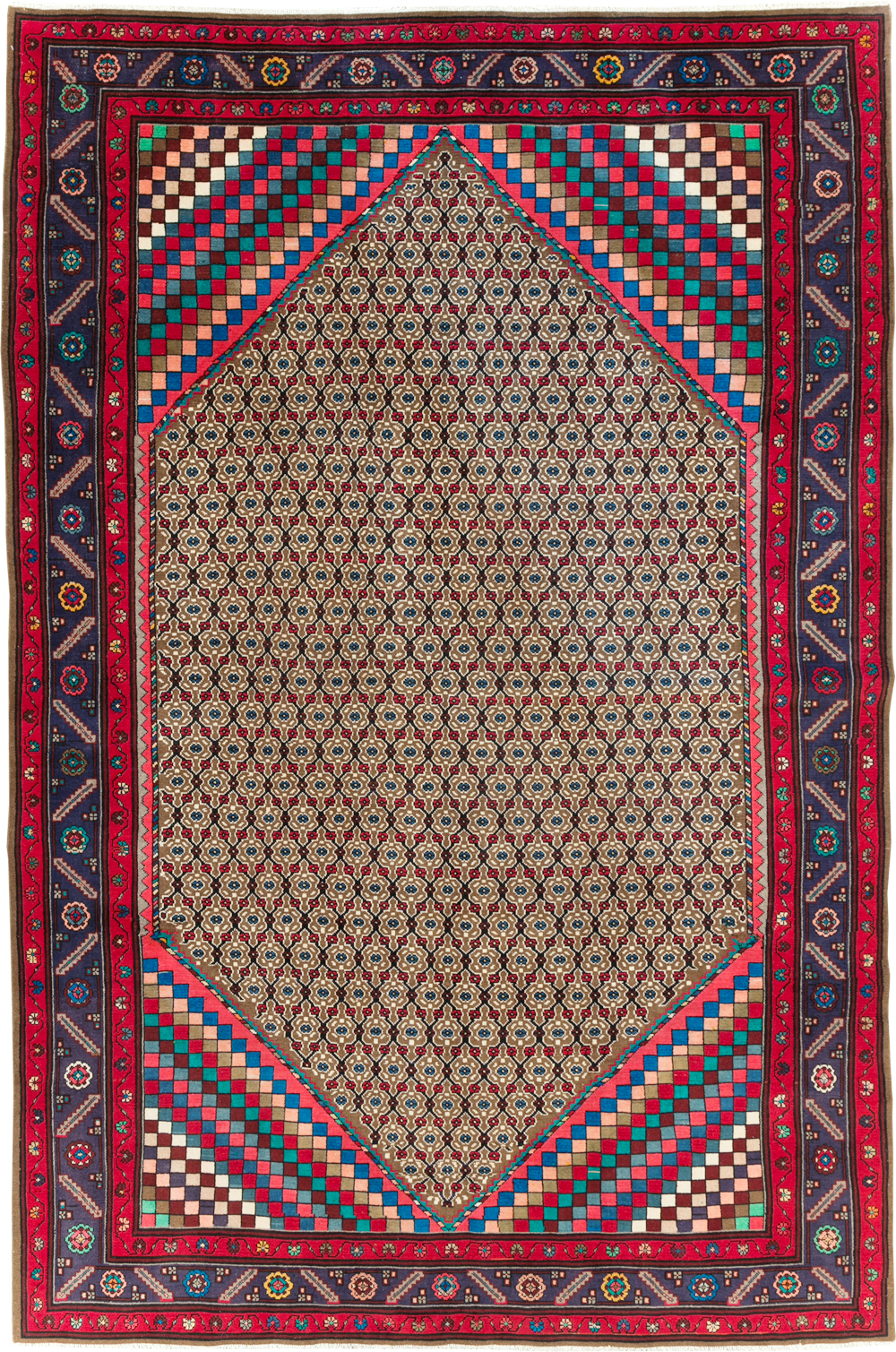 Vintage Persian Hamadan Accent Carpet, No.29449 - Staging