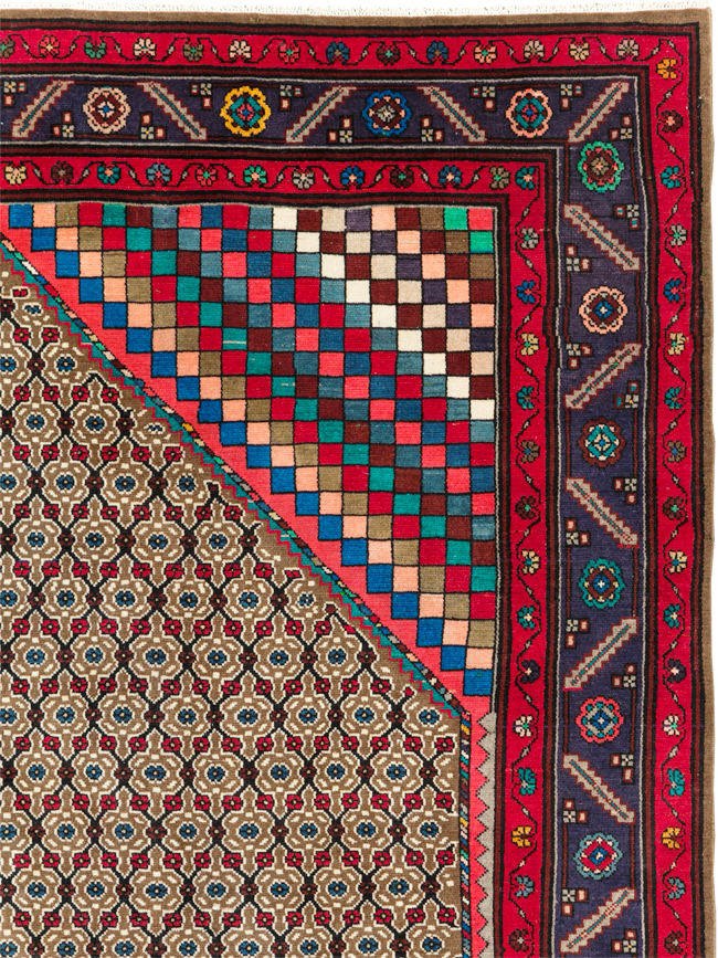 Vintage Persian Hamadan Accent Carpet, No.29449 - Staging
