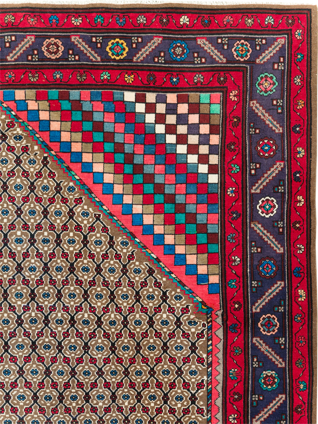 Vintage Persian Hamadan Accent Carpet, No.29449 - Staging