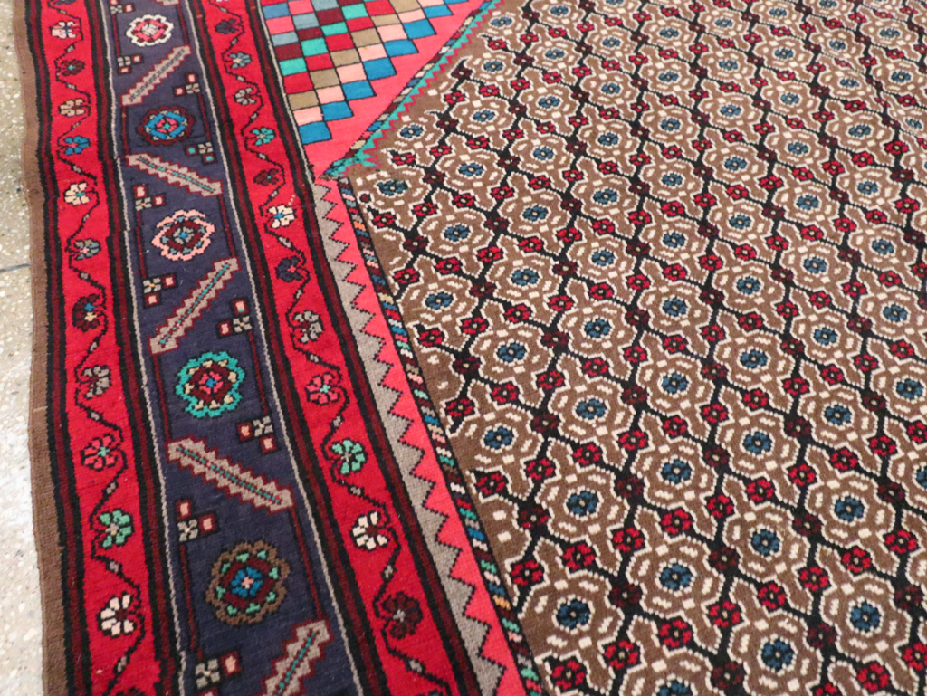 Vintage Persian Hamadan Accent Carpet, No.29449 - Staging