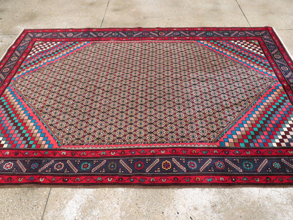 Vintage Persian Hamadan Accent Carpet, No.29449 - Staging
