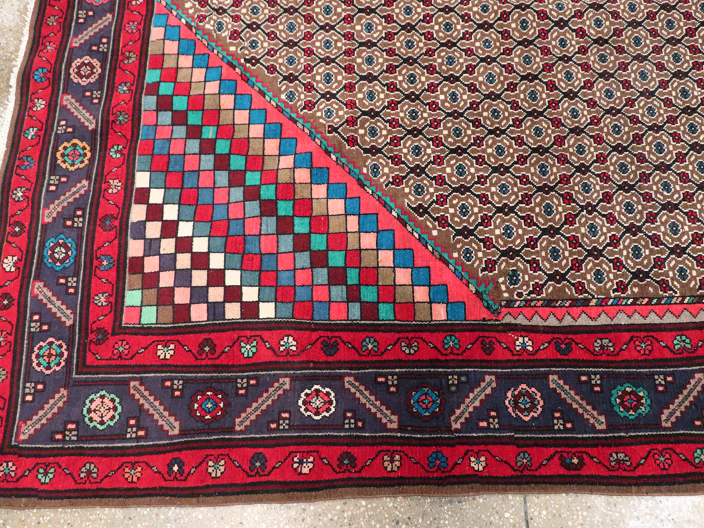 Vintage Persian Hamadan Accent Carpet, No.29449 - Staging