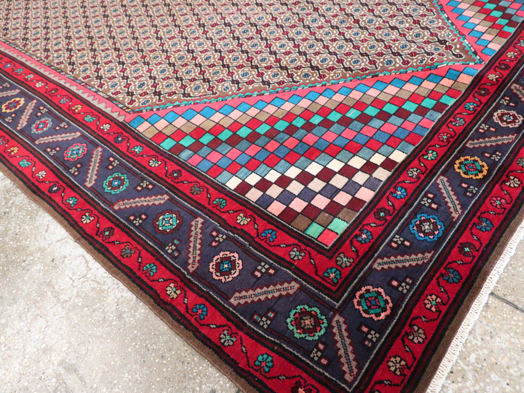 Vintage Persian Hamadan Accent Carpet, No.29449 - Staging