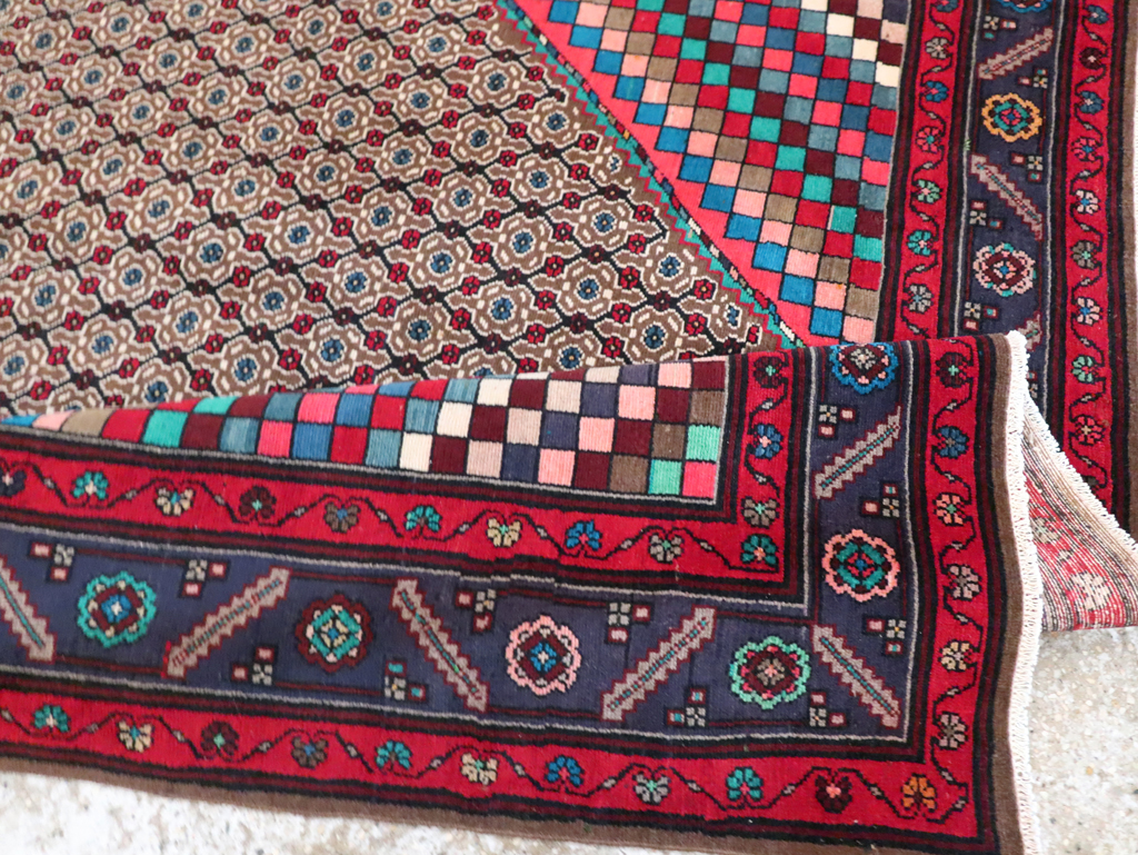 Vintage Persian Hamadan Accent Carpet, No.29449 - Staging
