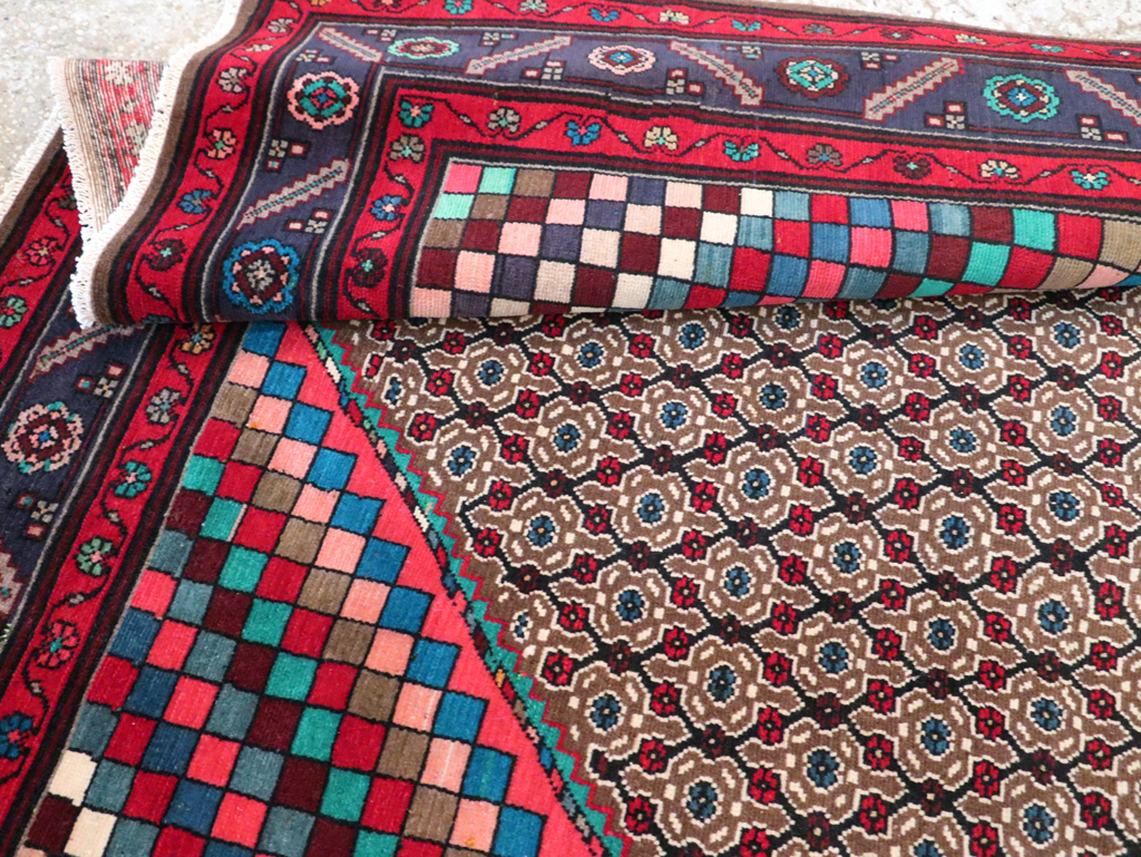 Vintage Persian Hamadan Accent Carpet, No.29449 - Staging