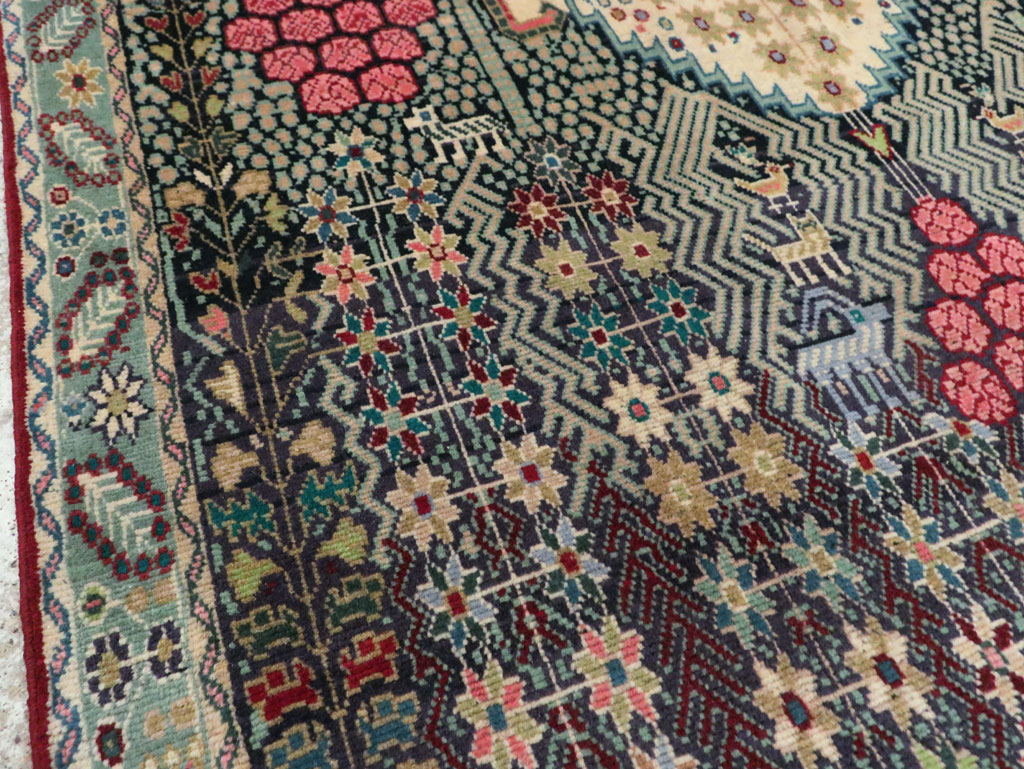 Vintage Persian Kurd Accent Rug, No.29457 - Staging