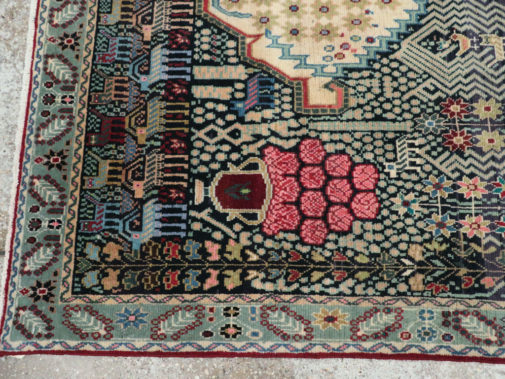 Vintage Persian Kurd Accent Rug, No.29457 - Staging