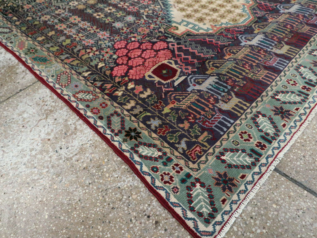 Vintage Persian Kurd Accent Rug, No.29457 - Staging