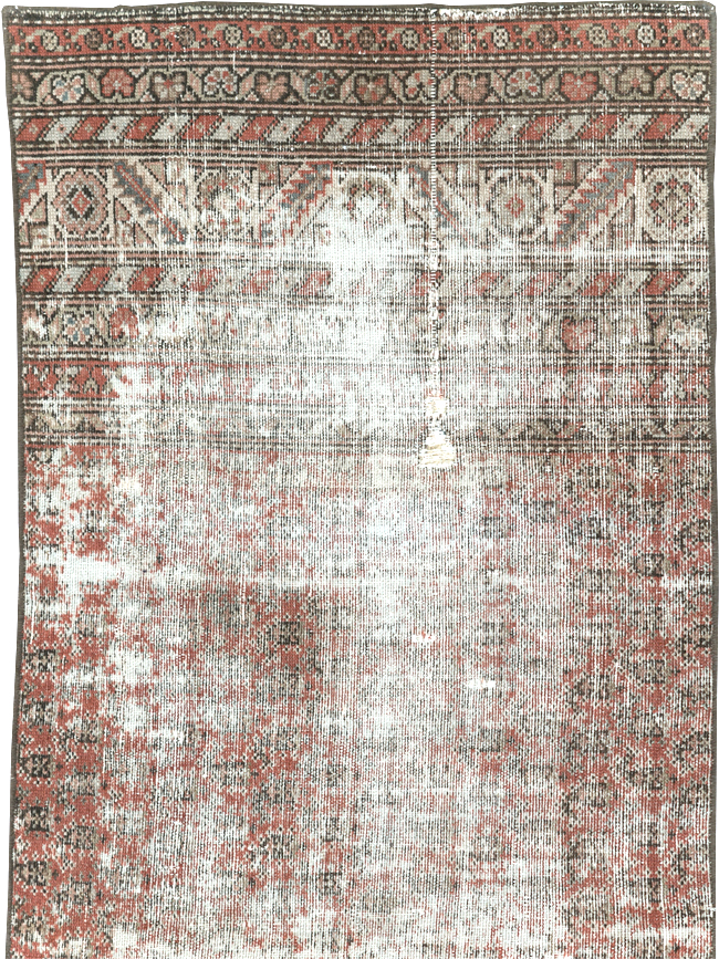 Antique Distressed Persian Malayer Rug, No.29462 - Staging