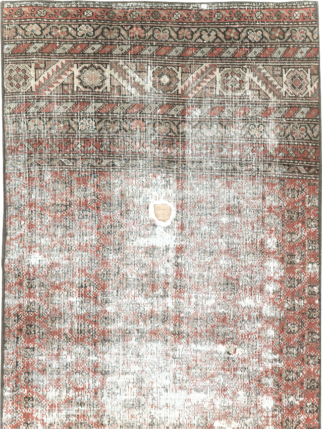 Antique Distressed Persian Malayer Rug, No.29462 - Staging