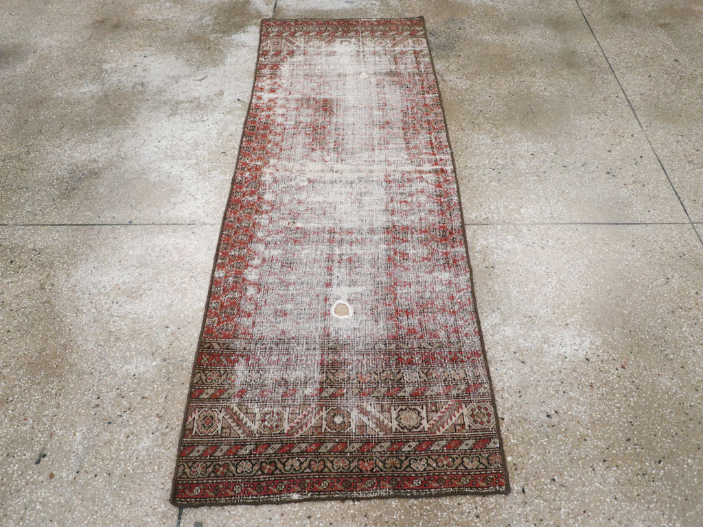 Antique Distressed Persian Malayer Rug, No.29462 - Staging