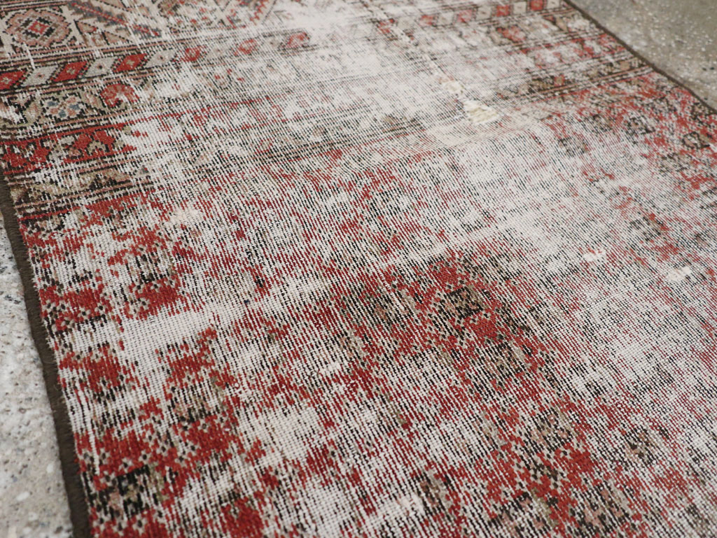 Antique Distressed Persian Malayer Rug, No.29462 - Staging