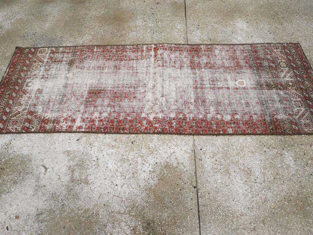 Antique Distressed Persian Malayer Rug, No.29462 - Staging
