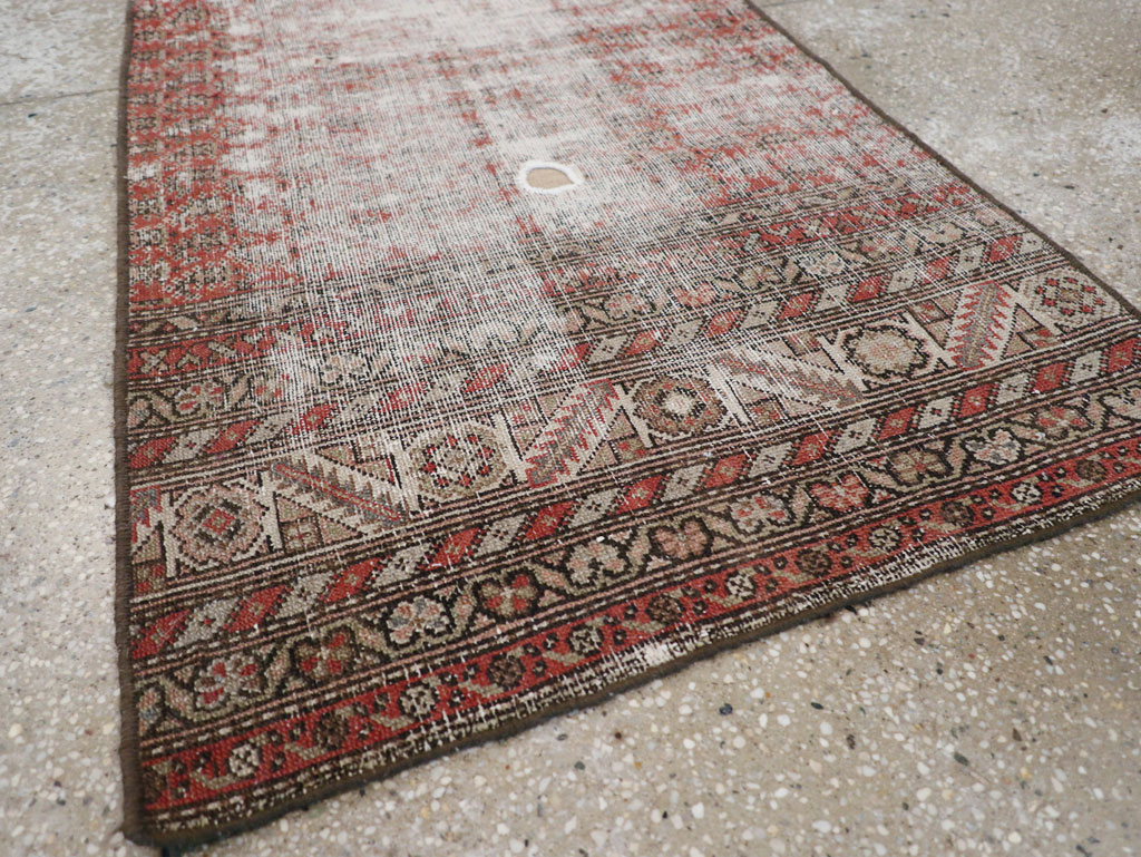 Antique Distressed Persian Malayer Rug, No.29462 - Staging