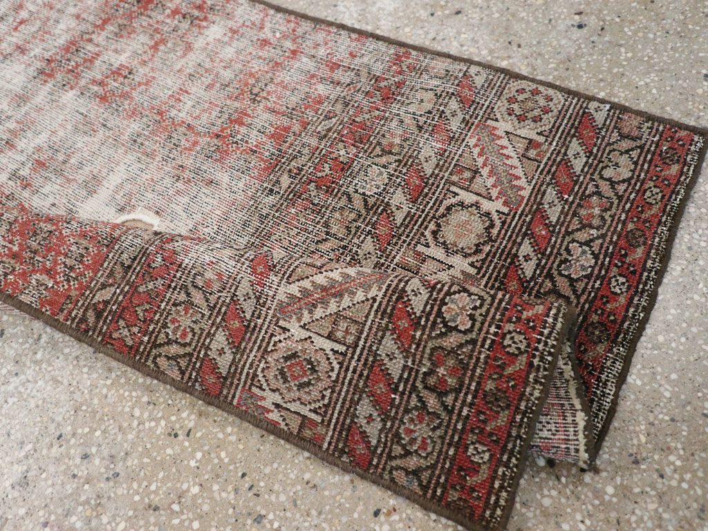 Antique Distressed Persian Malayer Rug, No.29462 - Staging